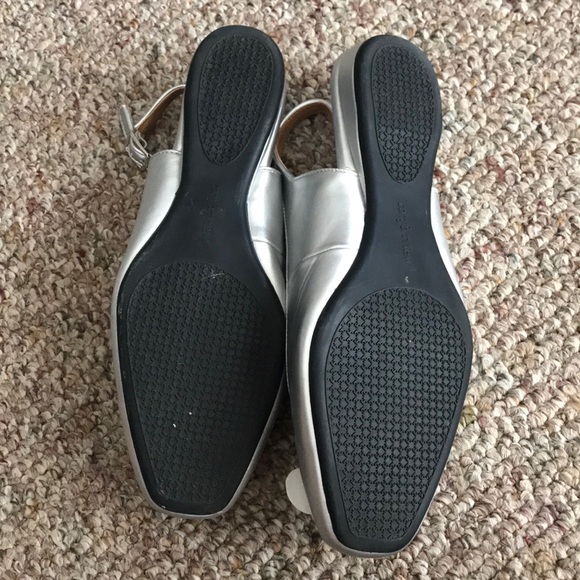 Slingback Silver Flats - Picture 3 of 4